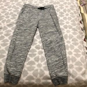 These are some joggers with white,black and grey